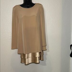 Jones New York Tan Layered Blouse